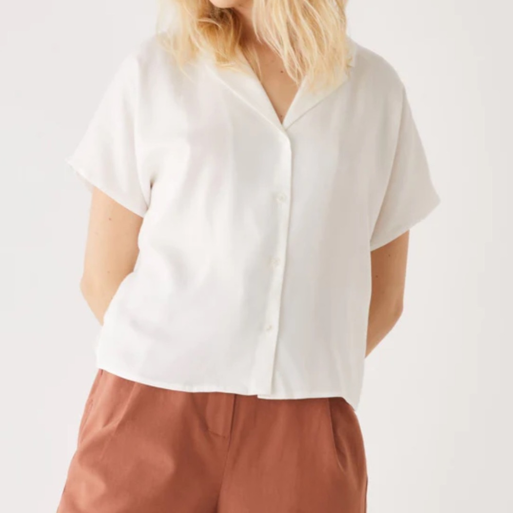 Frank & Oak The Camp Collar Blouse in off White